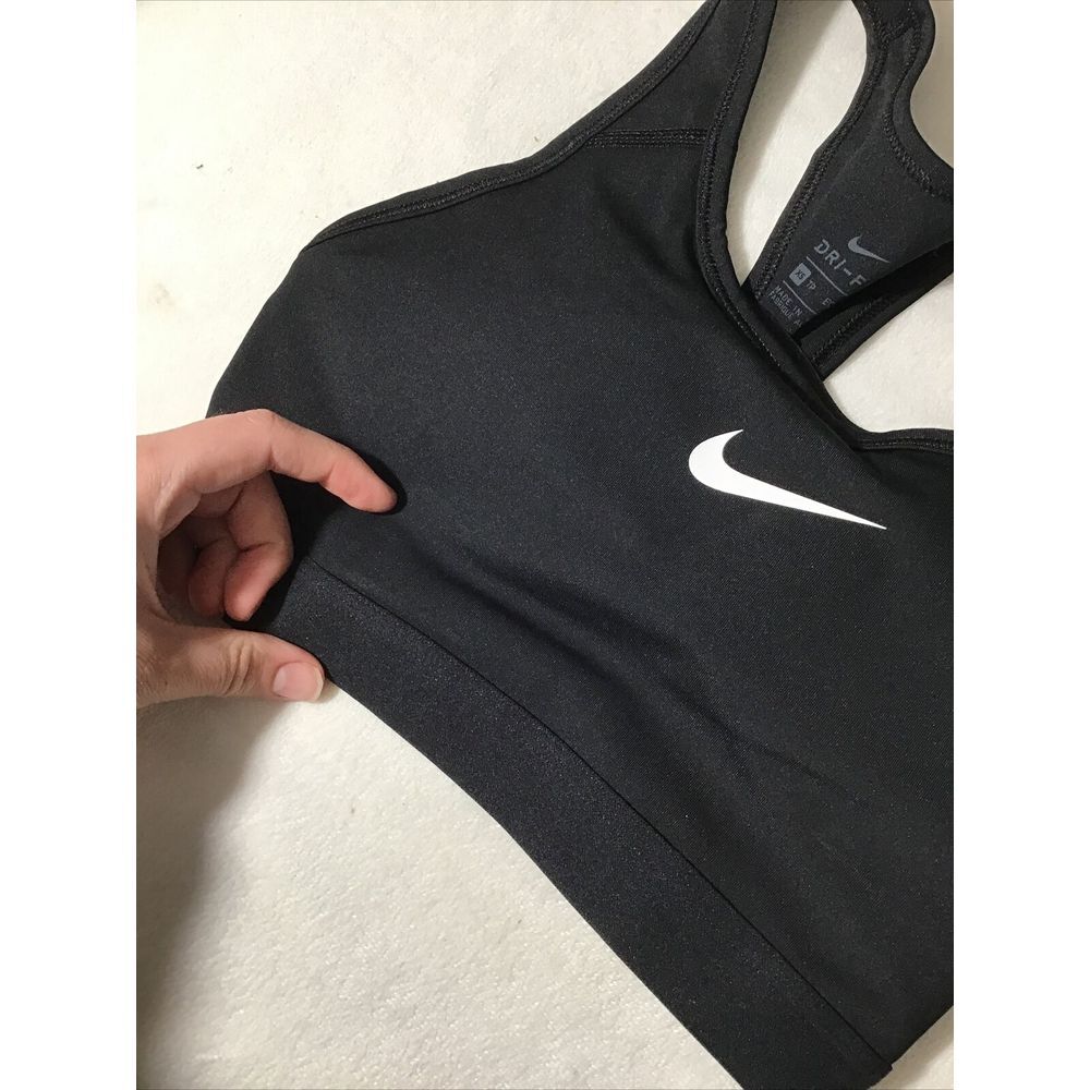 NEW $38 Nike Black Swoosh Sports Racerback Bra [ SZ‎ XS ] #3725 - Picture 7 of 12
